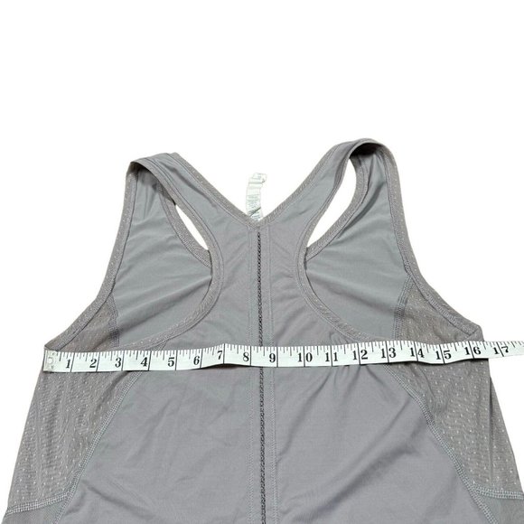 GUC Lululemon Women's Sz 8 Athletic Gray Sleeveless Tank Mesh / Polka Dot Sides - Picture 5 of 7